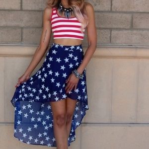 Forever21 HI Lo Star Skirt